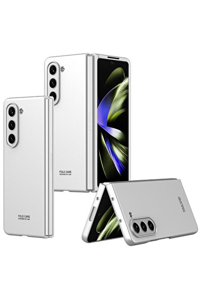 Nezih Case Samsung Galaxy Z Fold 5 Uyumlu Sert Kıpta Kapak Kılıf Gümüş