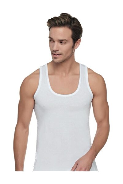 Seher Yıldızı Cotton Single Pack White Combed Singlet Sehertk1