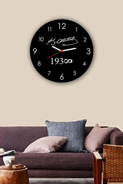 Yogi Tasarım Kemal Atatürk imzalı duvar saati