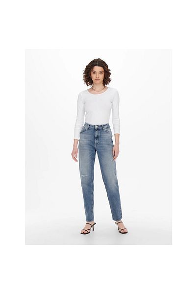 ONLY Pantaloni de damă albaștri cu talie înaltă moderni 15250081