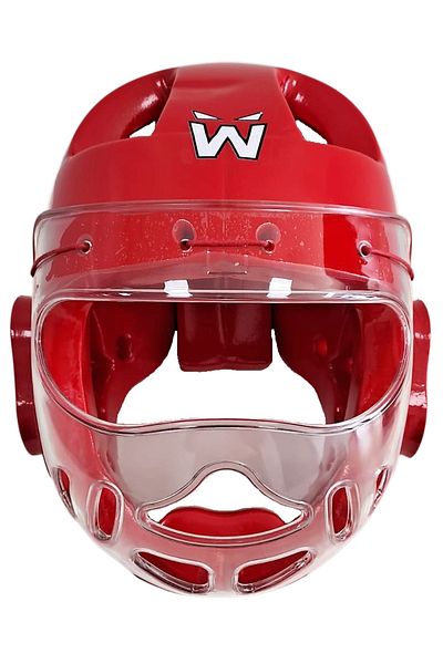 whiteface Taekwondo Glass Mushroom Helmet (Red)