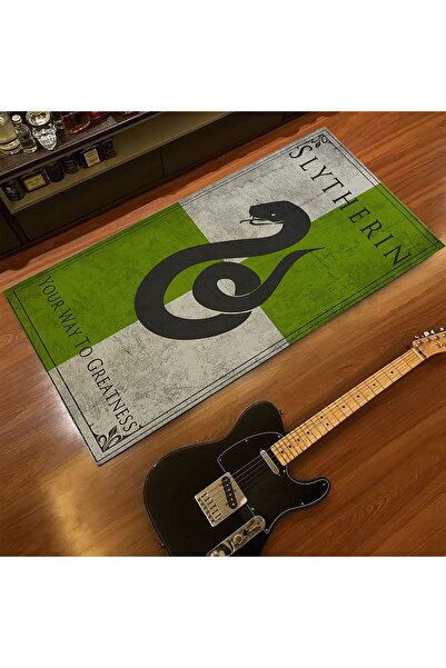 NesaDecor Harry Potter Halı Slytherin Genç Odası Halısı Dijital Baskı Makinede Yıkanabilir Filim Odası Halısı