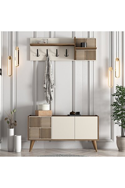 Variant Mobilya Siena Portmanto - Ceviz / Krem