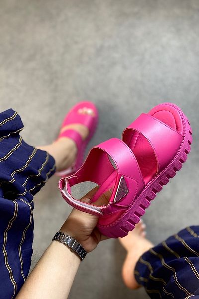 SHOEBELLAS Sandale de damă Sity Fuchsia Cataramă