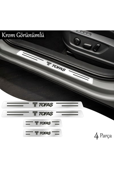 ÖZKAŞ TOFAŞ CHROME LOOK DOOR SILL AUTO ACCESSORY STICKER CARD FOR 4 DOORS