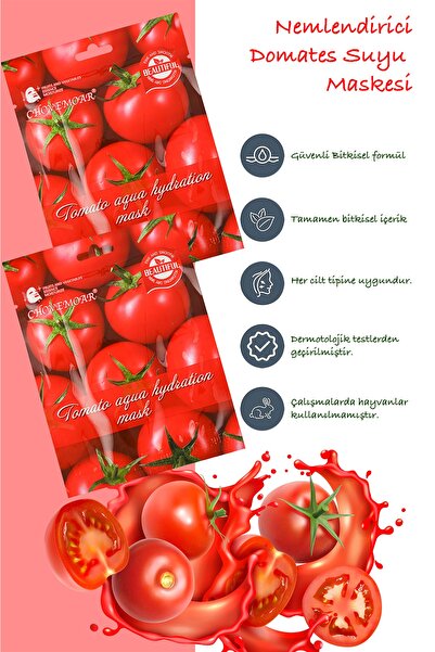 Uniquem Domates Özlü Onarıcı Yüz Maskesi Aqua Moisturizing Mask With Tomato Extract Xlm90