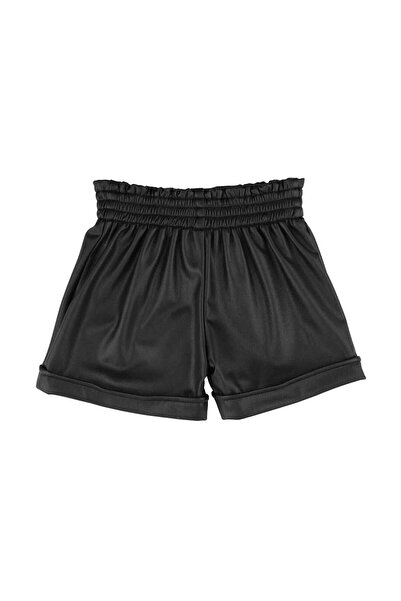 best kids Kız Çocuk Siyah Beli Lastikli Şort
