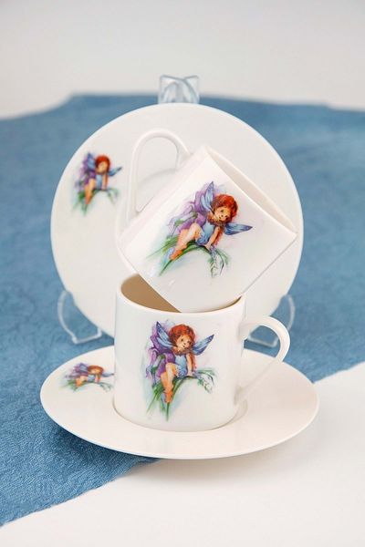 Bursa Porselen Dekor Fairy blue coffee cup set for two