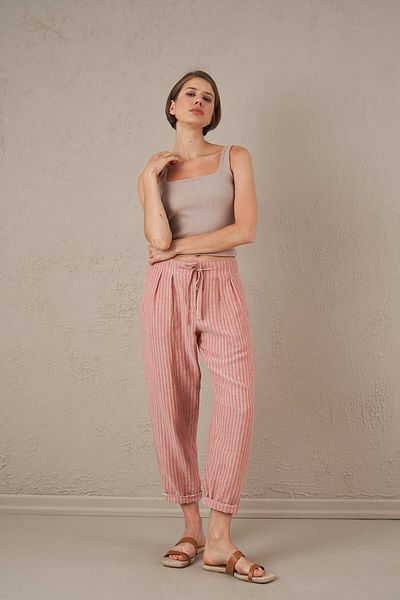 Kuaybe Gider PANTALONI ROSII DE MUSLINA 4109