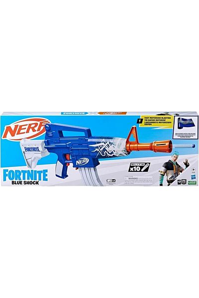 Nerf Fortnite Blue Shock Blaster - Set of 10 Dart Clips and 10 Elite Kaliko Darts