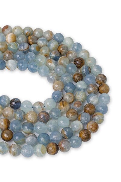 Dünya Doğal Taş 8 мм син калцитен камък