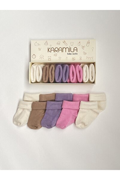 KARAMİLA 5'li Bebek Bambu Çorap - Baby Bamboo Socks - Yenidoğan Çorap