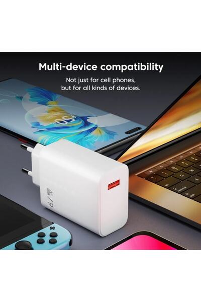 CoverCenter Xiaomi Redmi Note 12 Pro 5g Turbo 67 Wolt Hızlı Şarj Aleti Cihazı Usb Girişli Type-c Uçlu