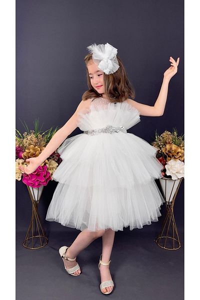 renkli diyar GIRL'S PUL SEQUINED FLUFFY SKIRT TUTUED GOWN DRESS BIRTHDAY PARTY GRADMATION PRIMARY CREW