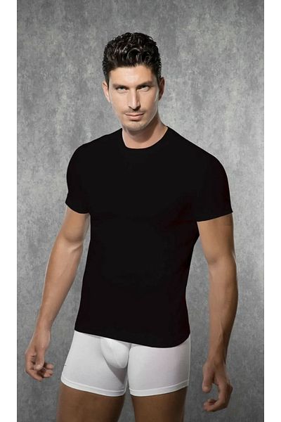 Doreanse Ανδρικό, Μαύρο, 45% Modal, 45% Βαμβάκι, T-shirt με λαιμόκοψη
