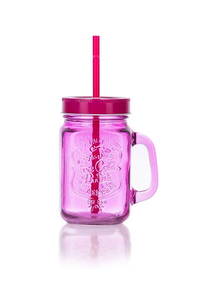 LC Waikiki Glass Cup with Straw 420 Ml -