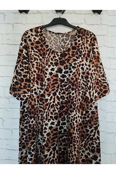 anne moda ankara ΑΓΩΝΑΣ ΜΑΝΙΚΙ, με σχέδιο, βαμβακερή βισκόζη, πλήρες καλοκαίρι, λύκρα, φόρεμα