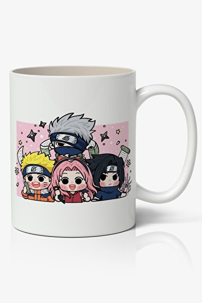 Anime Marketi كوب أبيض مطبوع عليه شخصيات ناروتو أنمي