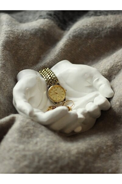 Havalı Tasarım Dekoratif El / Avuç Figürlü El Yapımı Beton Organizer / Kase