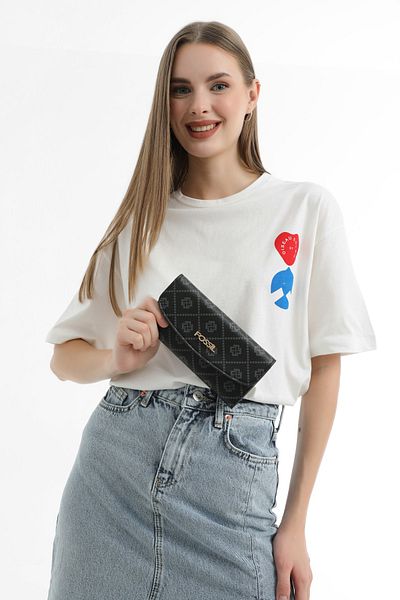 Fossil محفظة نسائية سوداء 06FS23Y04