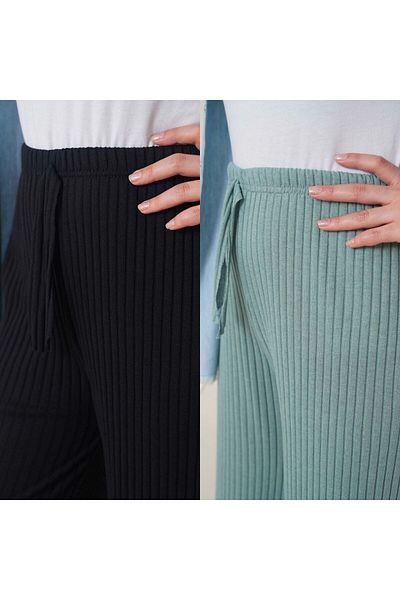 ipek collection Set of 2 Comfortable Corded Camisole Pants - Large and Loose