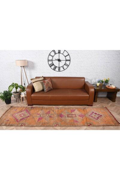 Kayra Export Turuncu Renkli Halı, Antik Halı, Nostaljik Halı, Koridor Halı, 8...