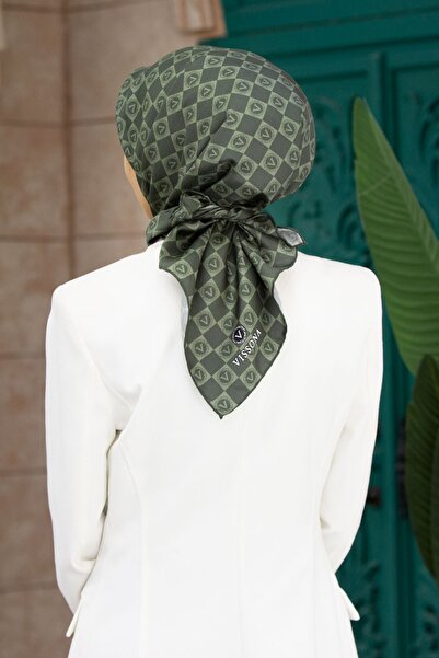 Vissona Women's Twill Silk Scarf Khaki