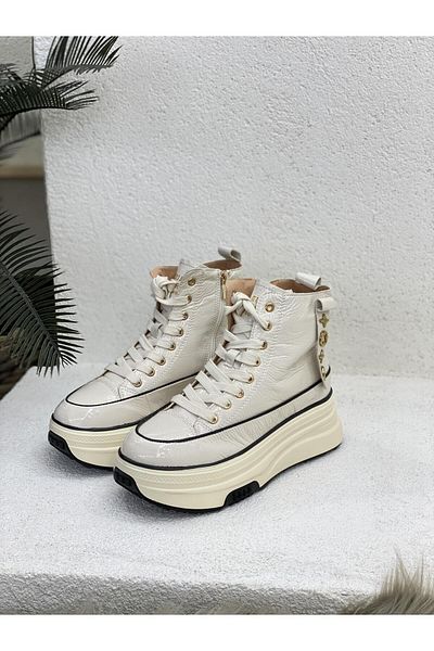 Guja 24k336 Γυναικείες αθλητικές μπότες με φερμουάρ με κορδόνια με λεπτομέρεια λουστρίνι