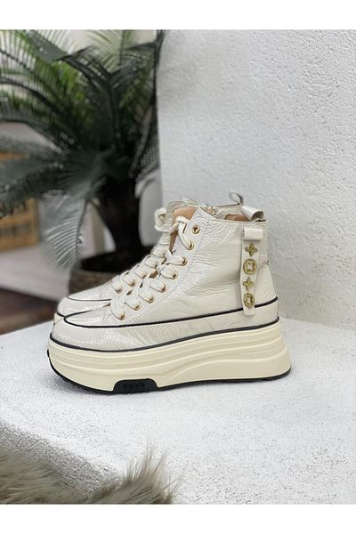 Guja 24k336 Γυναικείες αθλητικές μπότες με φερμουάρ με κορδόνια με λεπτομέρεια λουστρίνι