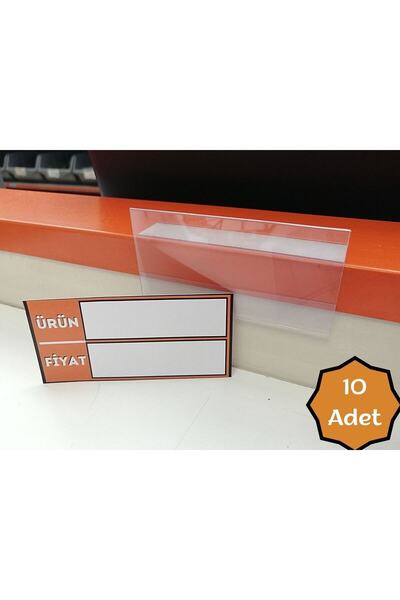 10 Adet 10x5 Cm Raf Önü Yapışkanlı Pvc Ürün Etiketliği