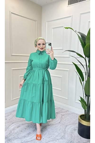 BRM Kadın Standart Yaka Düğmeli Elbise