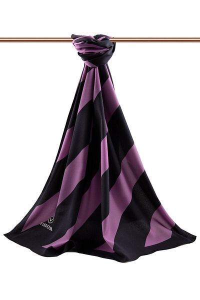 Vissona Dámský luxusní šátek Medina Silk Shawl Black - Dusty Rose