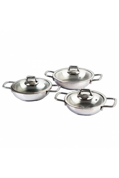 Sole Samira Sole Samıra 6 Parça Omlet Seti Cam Kapak 20cm 18cm 16 Cm
