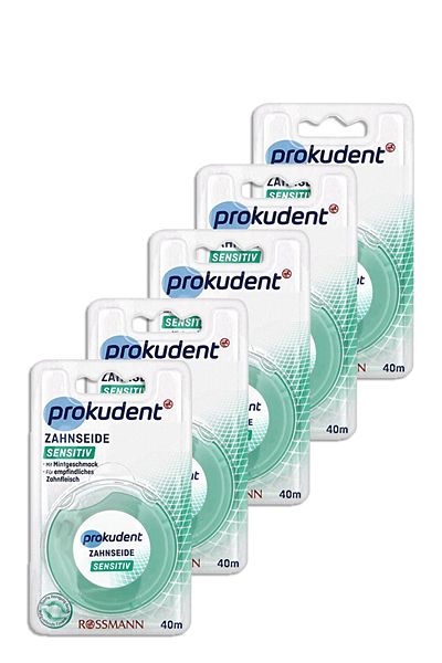 prokudent Dental Floss Mint Flavored Sensitive 40 Meters (5 Pieces)