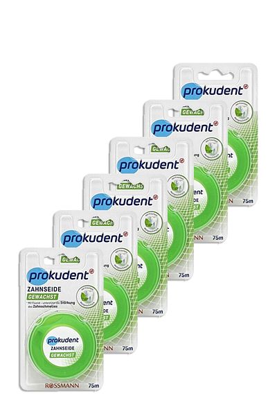 prokudent Dental Floss with Mint Flavored Candle 75 Meters (6 Pieces)
