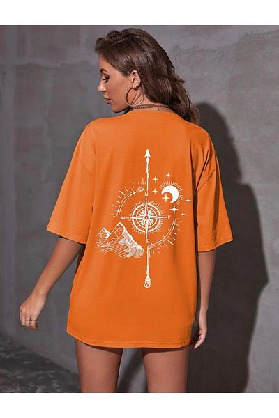 DAXİS Sportwear Company Πυξίδα γραφικό εμπριμέ μαύρο oversize μπλουζάκι