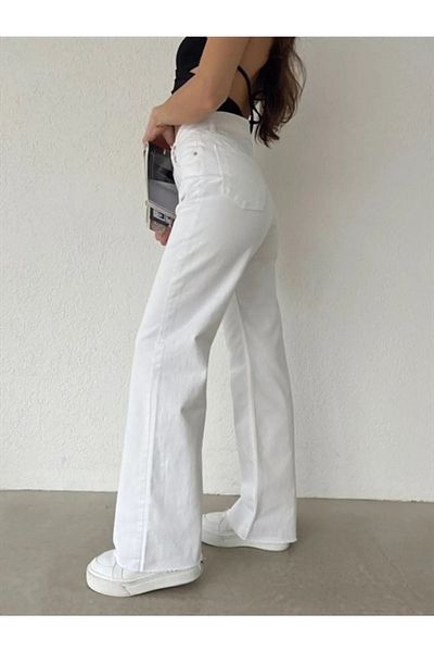 MAKRAS EXCLUSIVE Le Lis Loose Extra High Waist Lycra Wide Leg Jean Palazzo Jeans