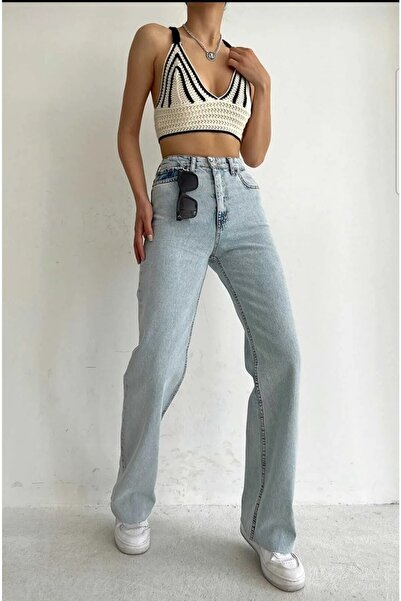 MAKRAS EXCLUSIVE Le Lis Casual Extra High Waist Lycra Wide Leg Jean Palazzo Jeans