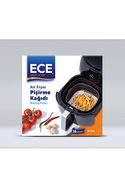 Ece Airfryer Baking Paper 19x19 cm 16 Pieces
