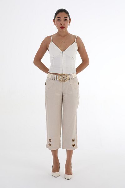 Balizza BLZ-STONE EMBROIDERED METAL ACCESSORY DESIGN BELTED NORMAL WAIST CAPRY