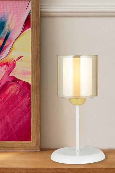 Kraliçe White Table Lamp Honey Double Glass Luxury Chandelier
