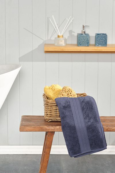 Karaca Home Πετσέτα προσώπου Aquasoft Navy Blue - 100% βαμβάκι, 50x90 cm