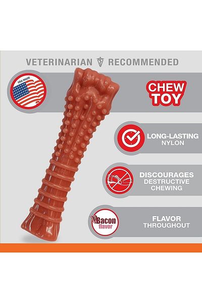 Nylabone Ec Pig Bacon Flavored Dog Chewing Bone Xl