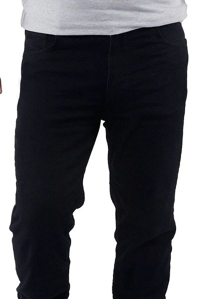 FATELLA Black Classic Fit Plus Size High Waist Tube Leg Men's Jeans
