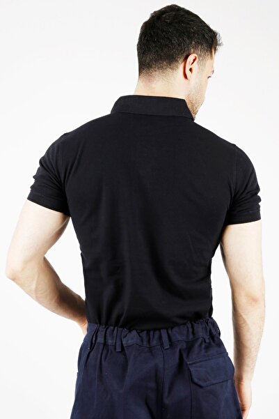 Uniprom Поло з коміром 100% бавовна, чоловіча футболка, темно-синя