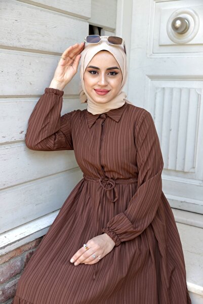 ENSA TESETTUR Asya Belbağcıklı Tesettür Elbise