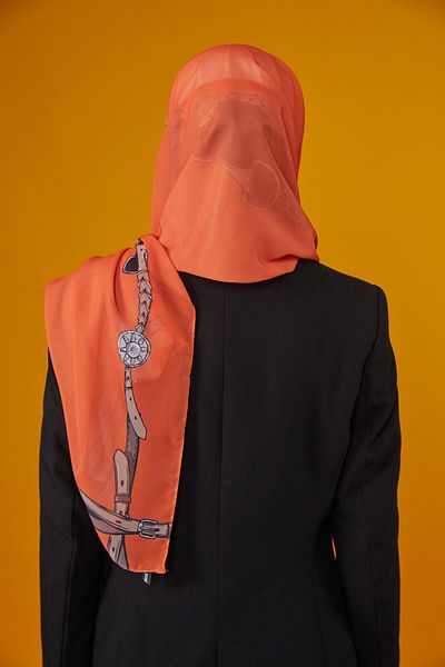 Differenza BELT PATTERNED SHAL - ORANGE