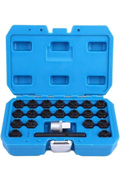 VipDeluXe Wheel lock key set, 22 pieces anti-theft alloy steel screw sleeve tool