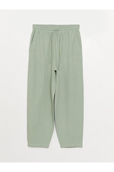 LC Waikiki Γυναικείο λινό παντελόνι - ίσιο κόψιμο με ελαστική μέση