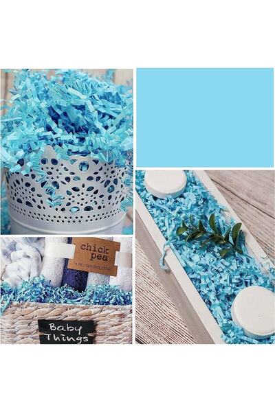 roco paper Zigzag Kırpık Kağıt – Bebek Mavi – 100gr Kutu İçi Süsleme – Kırpın...